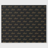Linda gold Design Lettering Geschenkpapier (Flach)