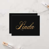 Linda gold Design Lettering Karte (Vorderseite/Rückseite Beispiel)