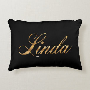 Linda gold Design Lettering Kissen