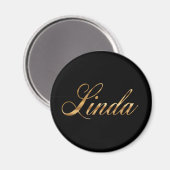 Linda Gold Design Letters Magnet (Vorderseite/Rückseite)