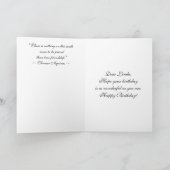 Linda Happy Birthday, Stargazer Lily Bouquet Card Karte (Innenseite)