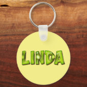 Linda Name Kiwi Design Schlüsselanhänger (Vorderseite)