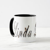 Linda, Name, Logo, Black Combo Kaffee Tasse. Tasse (Vorderseite Links)