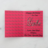 Linda, Name, Logo, Happy Birthday Card Karte (Innenseite)