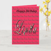 Linda, Name, Logo, Happy Birthday Card Karte (Gelbe Blume)