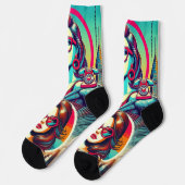 Linda Roberts ruft Scammers Fierce Socks Socken (Linkes Detail)