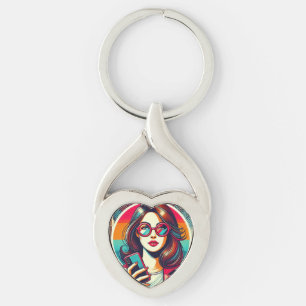 Linda Roberts ruft Scammers Metal Heart Keychain Schlüsselanhänger