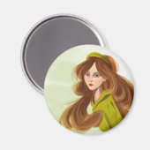 Linda Round Magnet (Vorderseite/Rückseite)