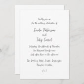 Linda Simple Modern Wedding Einladung (Vorne/Hinten)