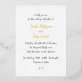 Linda Simple Modern Wedding Folieneinladung