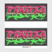 Linda Vorname Name Graffiti Aufkleber Sticker (Blatt)
