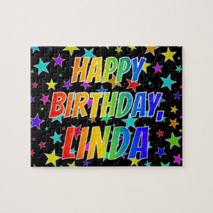 "LINDA" Vorname, Spaß "GLÜCKLICHER BIRTHTAG" Puzzle