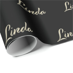 Linda white gold Handwriting Geschenkpapier