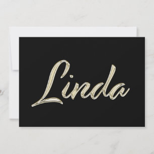 Linda white gold Handwriting Karte