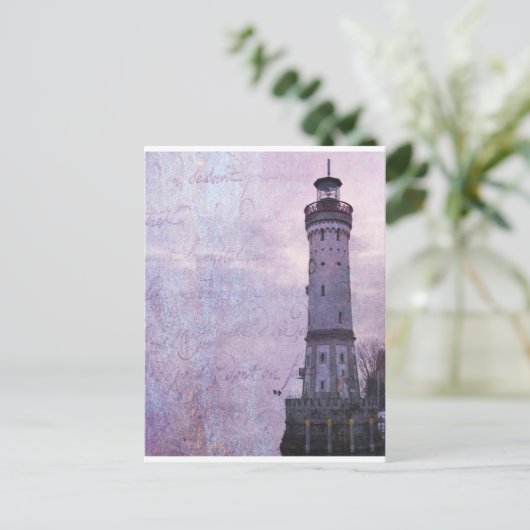 Lindau Germany Lighthouse Postkarte (Stehend Vorderseite)