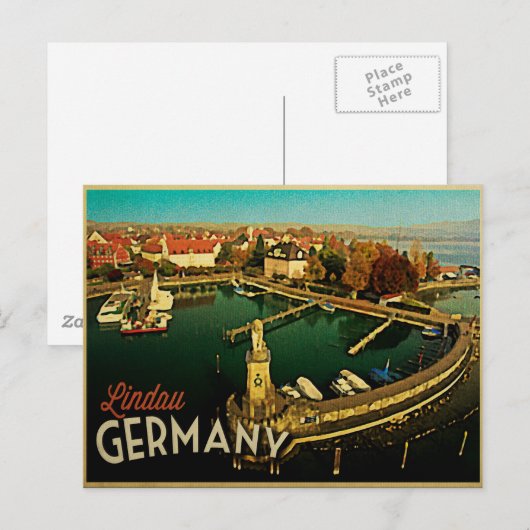 Lindau Germany Panorama Postkarte (Vorne/Hinten)