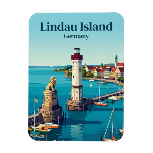 Lindau Insel Deutschland Magnet (Vertikal)
