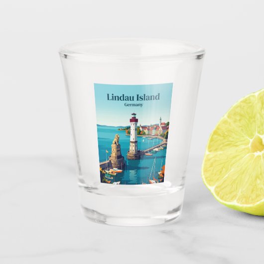 Lindau Insel Deutschland Schnapsglas (Vorderseite)
