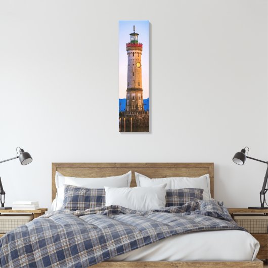 Lindau Lighthouse Harbour View Vertikale Leinwand  (Insitu (Schlafzimmer))