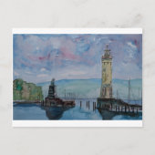 Lindau mit Löwen und Leuchtturm am Bodensee Postkarte (Vorderseite)