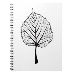 Linden-Blatt-Kontur-Kunst - botanischer Farbton Notizblock