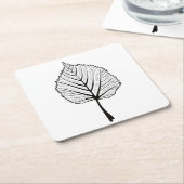 Linden-Blatt-Kontur-Kunst - botanischer Farbton Rechteckiger Pappuntersetzer (angewinkelt)