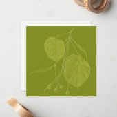 Linden Blätter Mitteilungskarte (Vorderseite/Rückseite Beispiel)