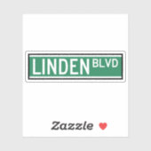 Linden Boulevard Sign Aufkleber (Blatt)