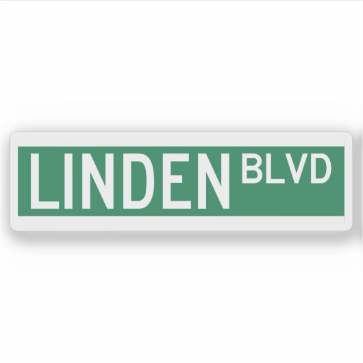 Linden Boulevard Sign Aufkleber (Vorderseite)