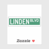 Linden Boulevard Sign Aufkleber (Blatt)