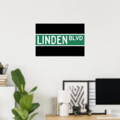 Linden Boulevard Sign Poster (Heimbüro)