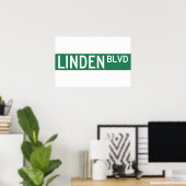 Linden Boulevard Sign Poster (Heimbüro)