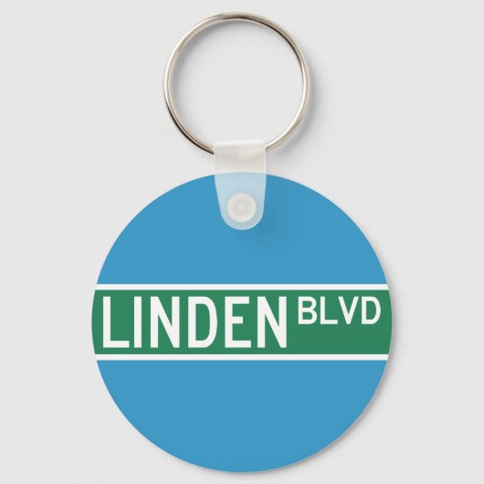 Linden Boulevard Sign Schlüsselanhänger (Vorderseite)