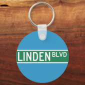 Linden Boulevard Sign Schlüsselanhänger (Vorderseite)