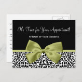 Linden Leopard Print Salon Termin Erinnerung Postkarte (Vorne/Hinten)