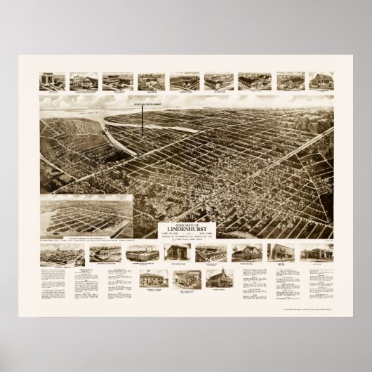 Lindenhurst, NY Panoramic Map - 1926 Poster (Vorne)