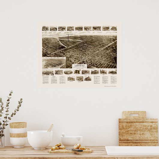 Lindenhurst, NY Panoramic Map - 1926 Poster (Küche)