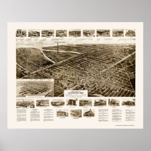 Lindenhurst, NY panoramische Karte - 1926 Poster
