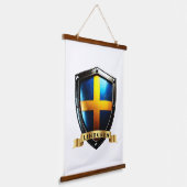 Lindgren Sweden Heritage Shield Wandteppich Mit Holzrahmen (Gewinkelt)