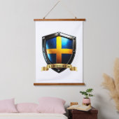 Lindgren Sweden Heritage Shield Wandteppich Mit Holzrahmen (Schlafzimmer)