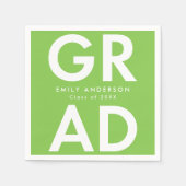 Lindgrün | Fett Grad Abschluss Serviette (Vorderseite)