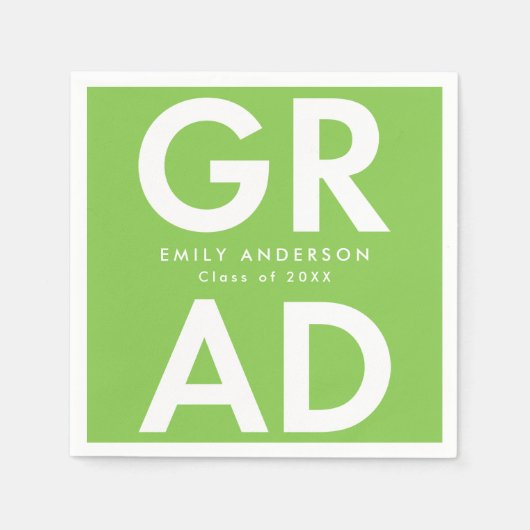 Lindgrün | Fett Grad Abschluss Serviette (Vorderseite)