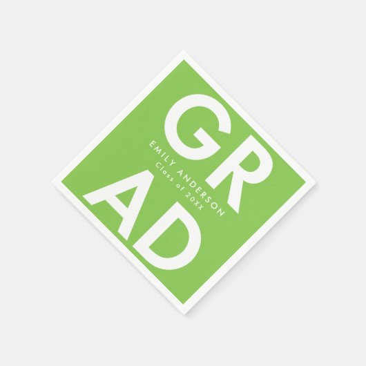 Lindgrün | Fett Grad Abschluss Serviette (Ecke)