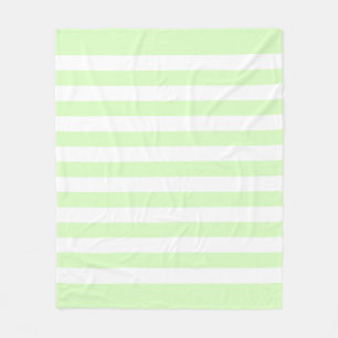 Lindgrün Pastell & Weiße Linien Muster Fleecedecke