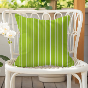 Lindgrün-weiße Sommerstreifen Kissen