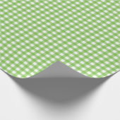 Lindgrün| Weißes Gingham Wrapping Paper Geschenkpapier (Ecke)