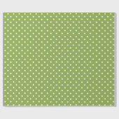 Lindgrün | White Polka Dot Wrapping Paper Geschenkpapier (Flach)