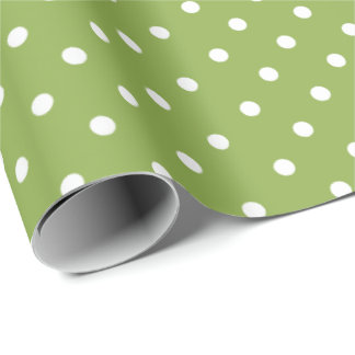 Lindgrün | White Polka Dot Wrapping Paper Geschenkpapier