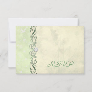 Lindgrüne Blumen Hochzeit RSVP Antwortkarten Karte