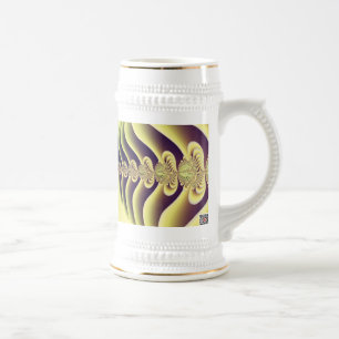 Lindgrüne fraktale Symmetrie abstrakte Kunst Bierglas